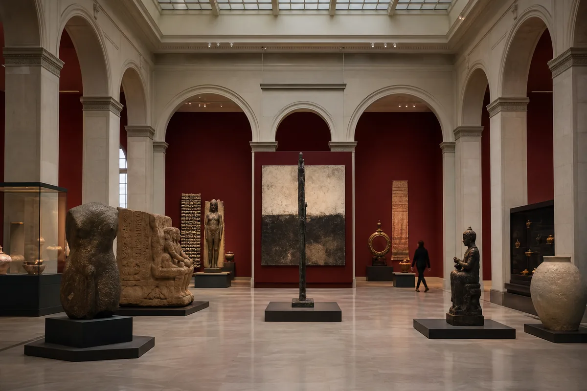 Intérieur d’une galerie d’art aux collections internationales