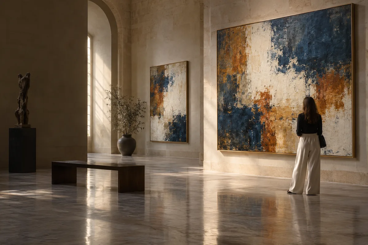 Galerie de peintures sous une lumière naturelle