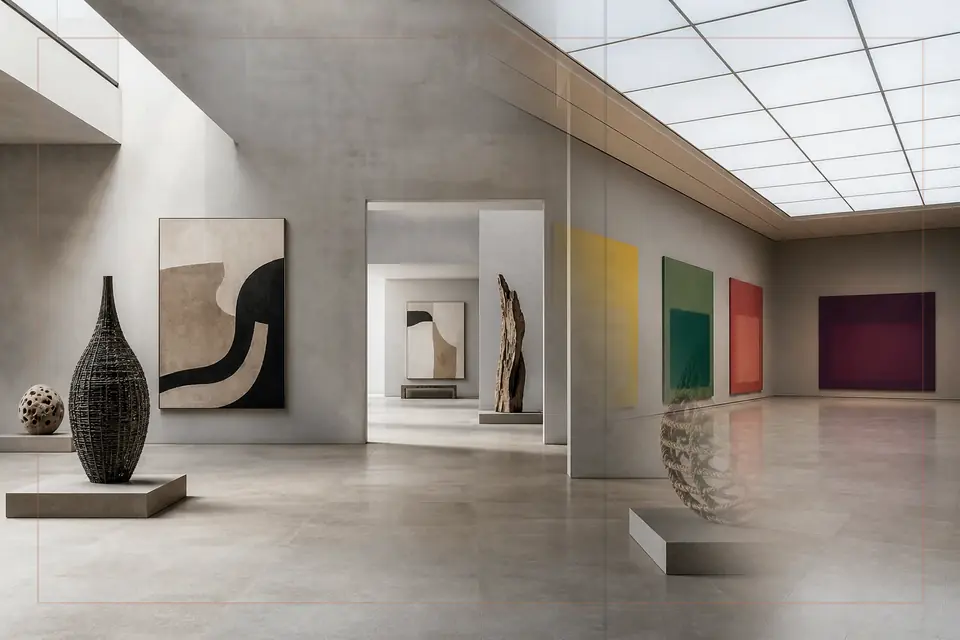 Composition éditoriale consacrée aux arts visuels pour le guide de CaixaForum Barcelona