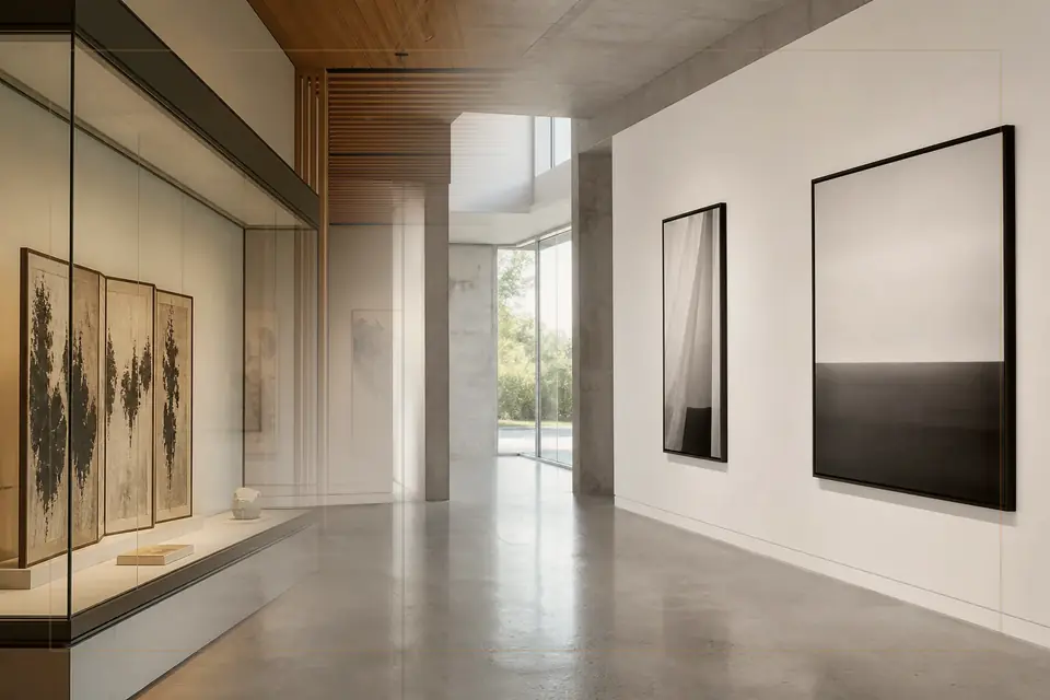Composition éditoriale consacrée aux arts visuels pour le guide de Daejeon Museum of Art