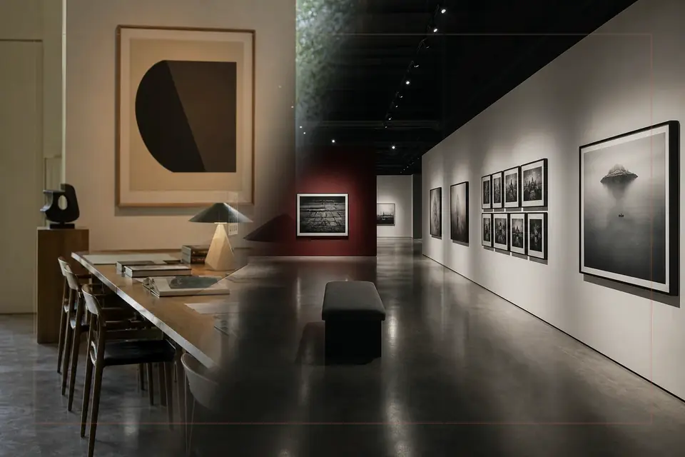 Composition éditoriale consacrée aux arts visuels pour le guide de Es Baluard