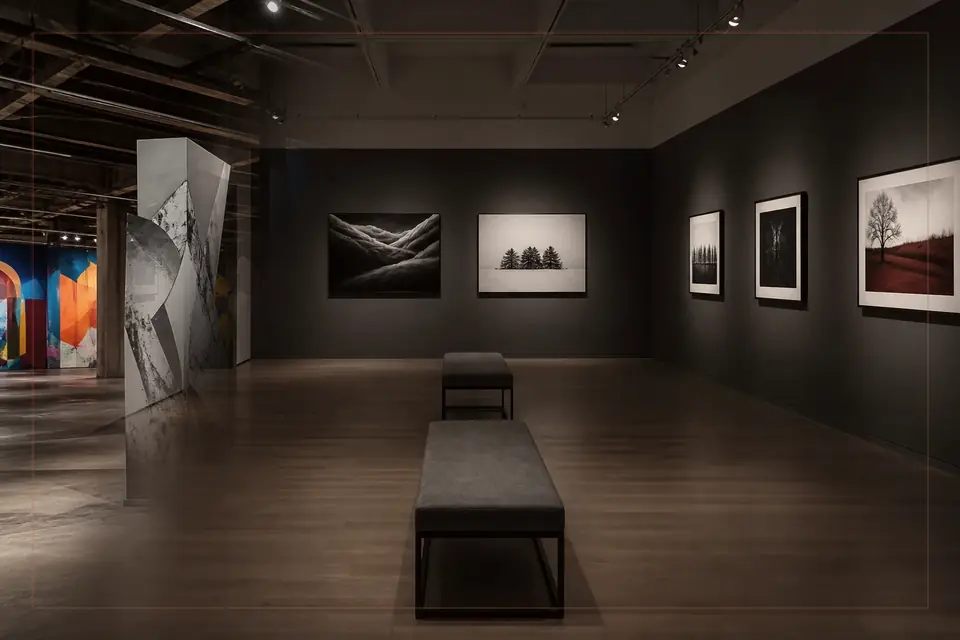 Composition éditoriale consacrée aux arts visuels pour le guide de Escher Museum