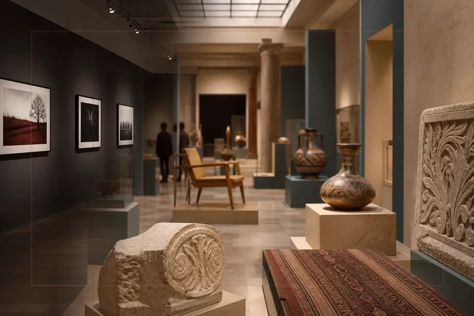 Composition éditoriale consacrée aux arts visuels pour le guide de Hammer Museum