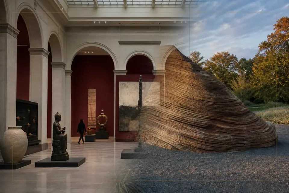 Composition éditoriale consacrée aux arts visuels pour le guide de Horim Museum