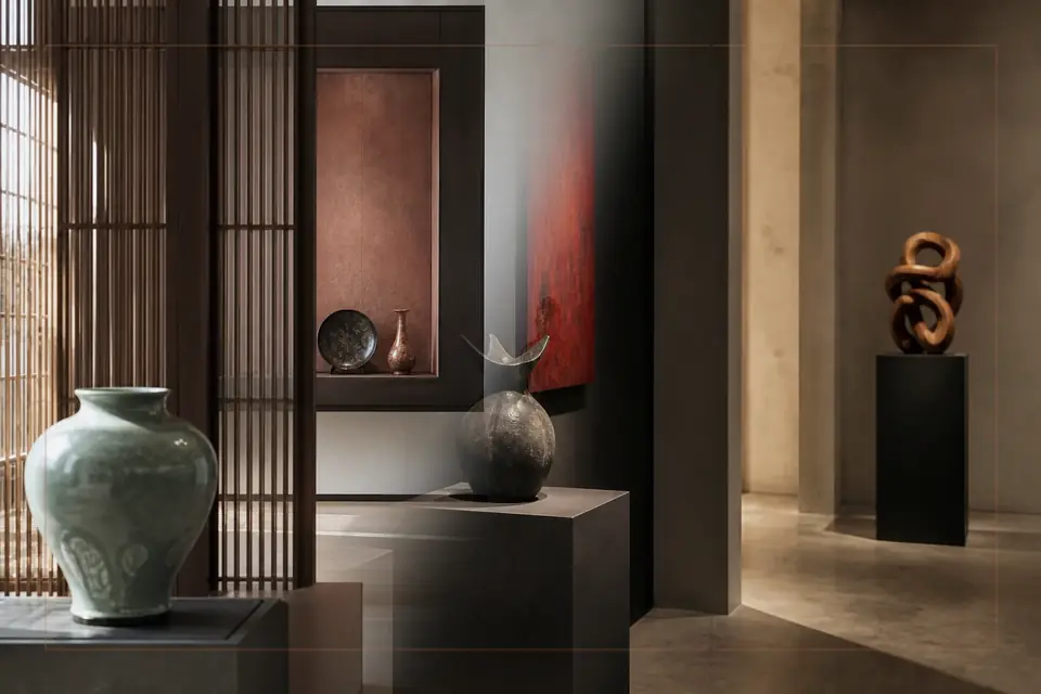 Composition éditoriale consacrée aux arts visuels pour le guide de Manggha