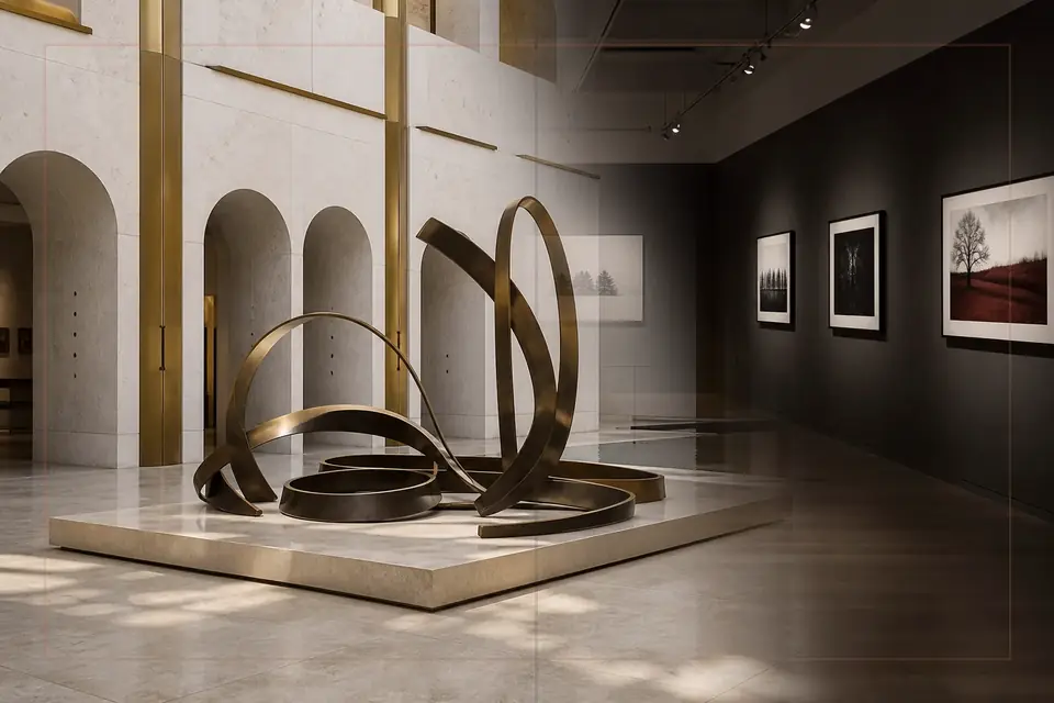 Composition éditoriale consacrée aux arts visuels pour le guide de MAXXI
