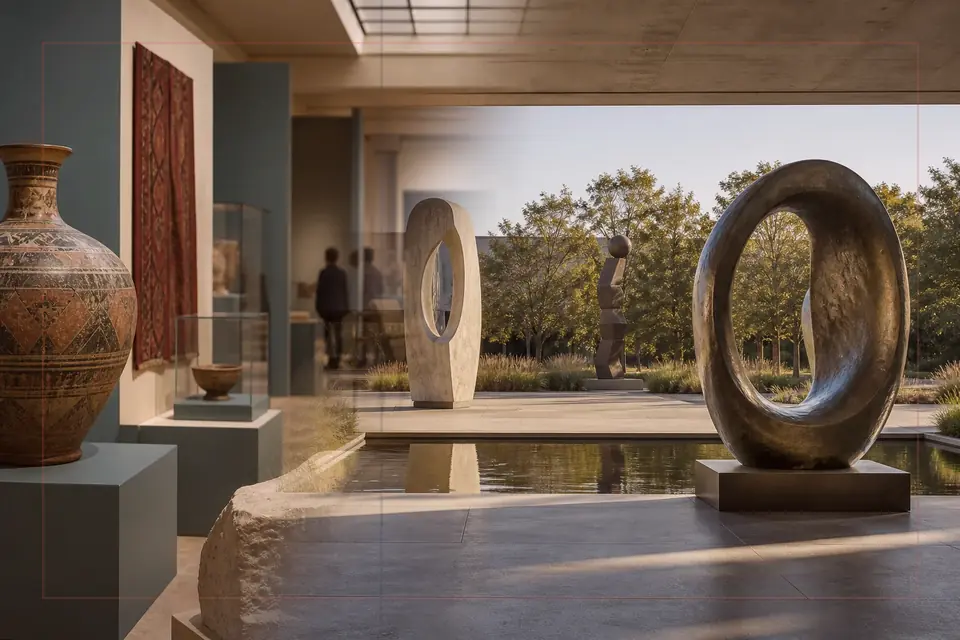 Composition éditoriale consacrée aux arts visuels pour le guide de Mildred Lane Kemper Art Museum