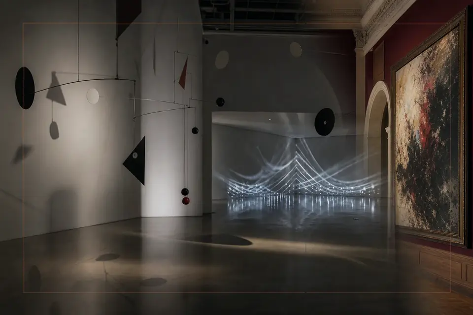 Composition éditoriale consacrée aux arts visuels pour le guide de Müpa Budapest