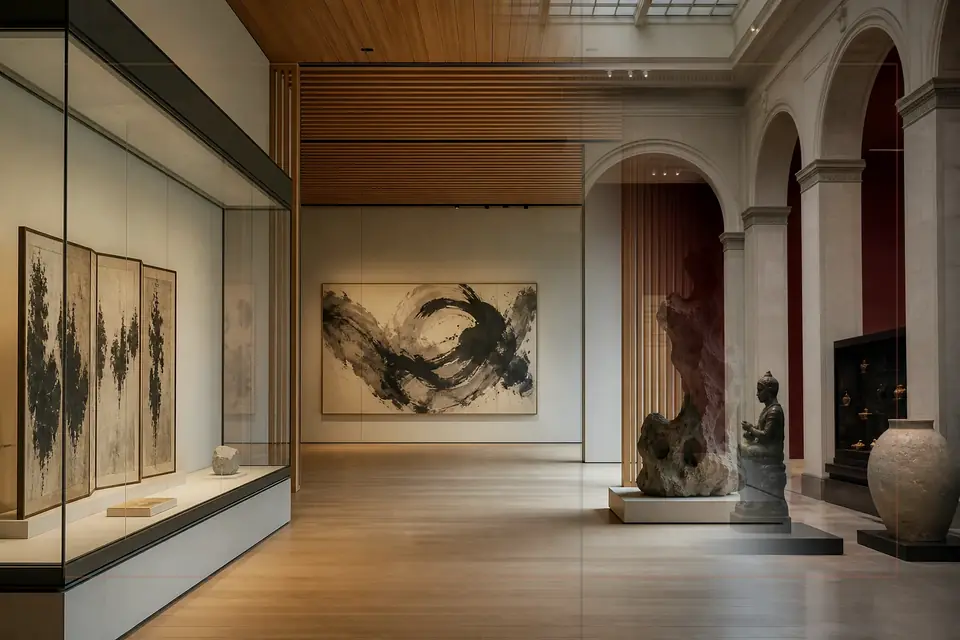 Composition éditoriale consacrée aux arts visuels pour le guide de Musée Granet