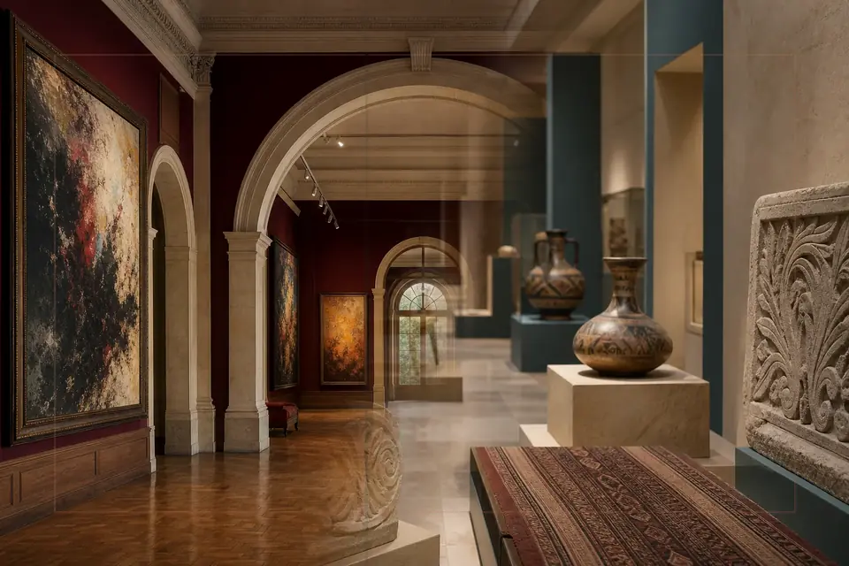 Composition éditoriale consacrée aux arts visuels pour le guide de Musée Nissim de Camondo