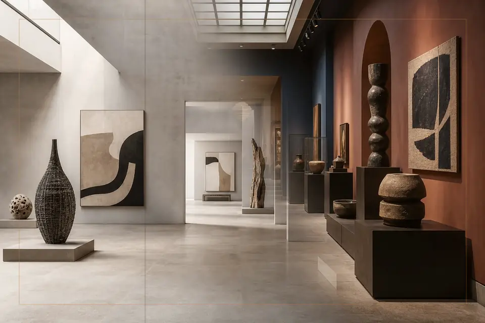 Composition éditoriale consacrée aux arts visuels pour le guide de Musée Théodore Monod d’Art africain