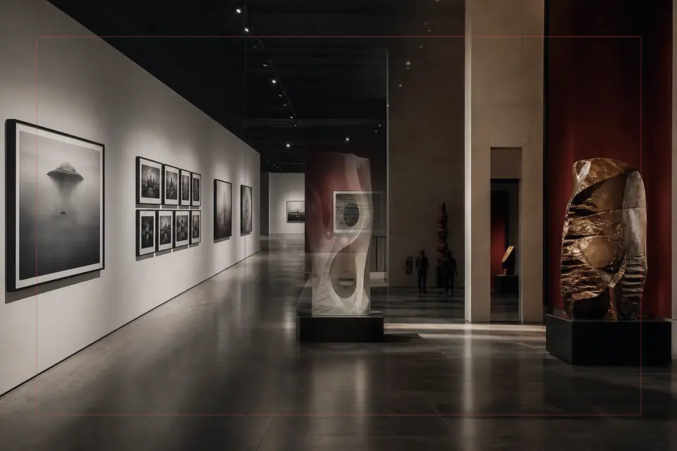 Composition éditoriale consacrée aux arts visuels pour le guide de Museo de Arte Contemporáneo de Panamá