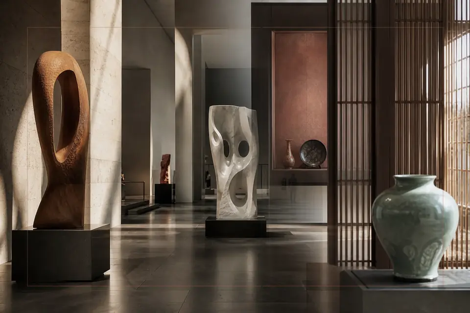 Composition éditoriale consacrée aux arts visuels pour le guide de Museo Horne