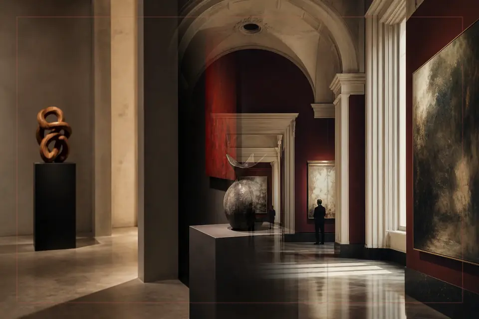 Composition éditoriale consacrée aux arts visuels pour le guide de Museo Nacional de San Carlos