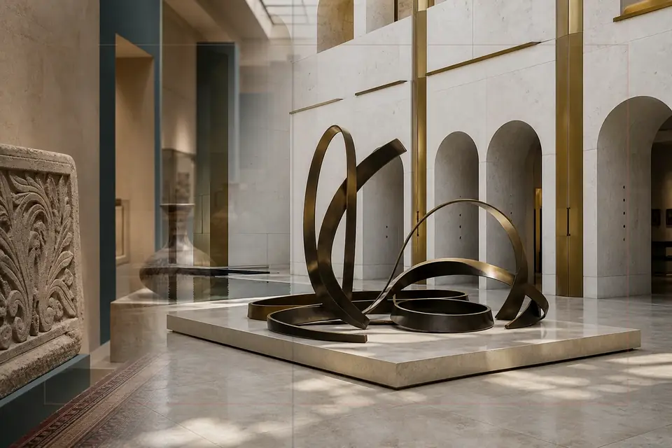 Composition éditoriale consacrée aux arts visuels pour le guide de Museum Jorn