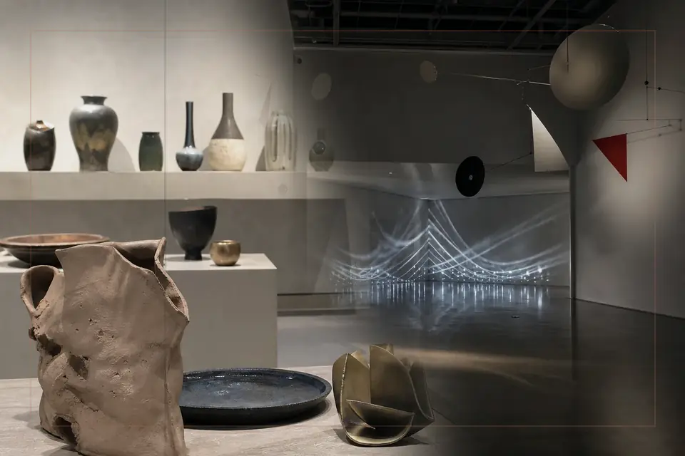 Composition éditoriale consacrée aux arts visuels pour le guide de Museum of Art and History Geneva