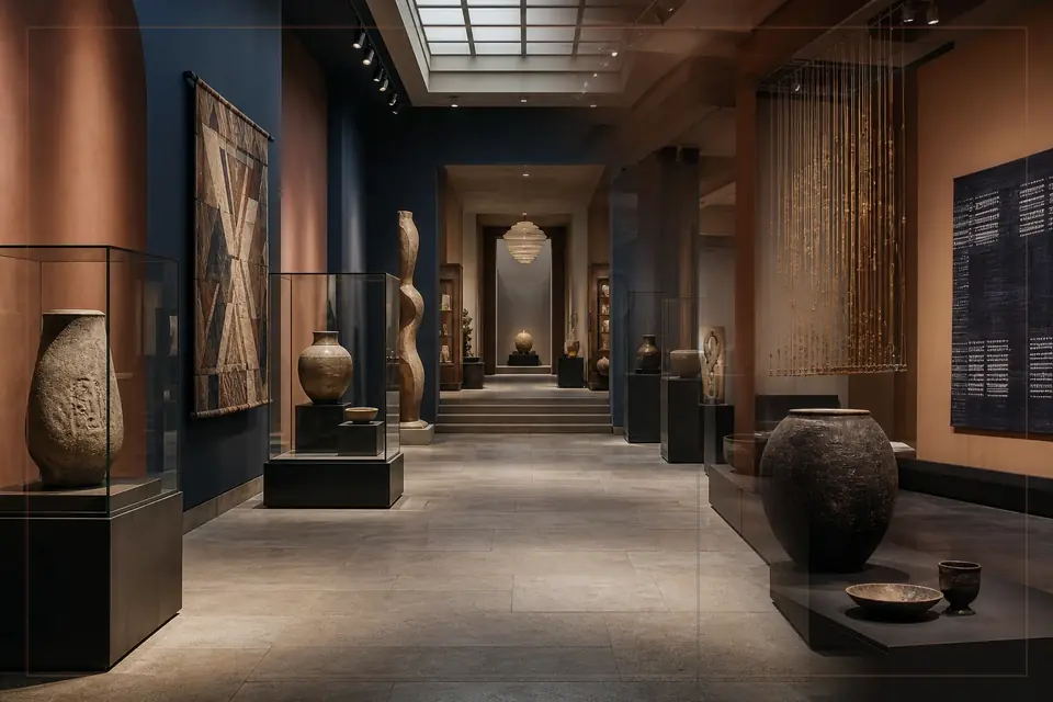 Composition éditoriale consacrée aux arts visuels pour le guide de Museum of Far Eastern Antiquities