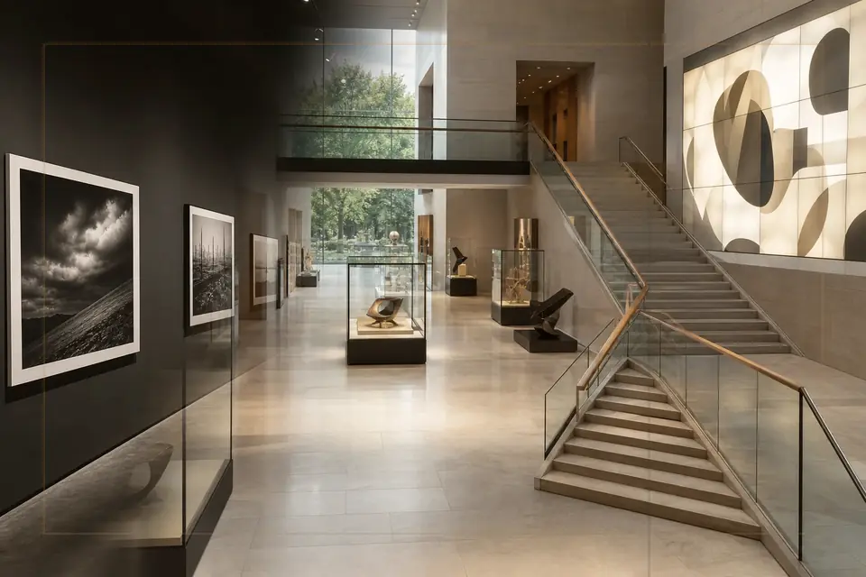 Composition éditoriale consacrée aux arts visuels pour le guide de National Art Museum of China