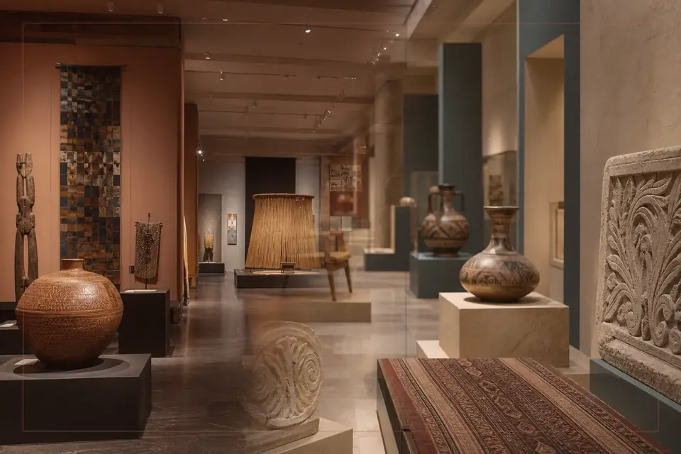 Composição editorial sobre artes visuais para o guia de National Gallery of Slovenia