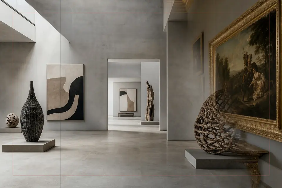 Composition éditoriale consacrée aux arts visuels pour le guide de National Museum of Ancient Art