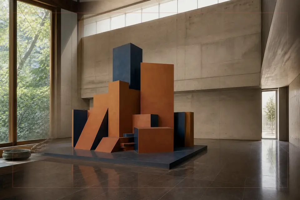 Composition éditoriale consacrée aux arts visuels pour le guide de National Museum of Art, Architecture and Design