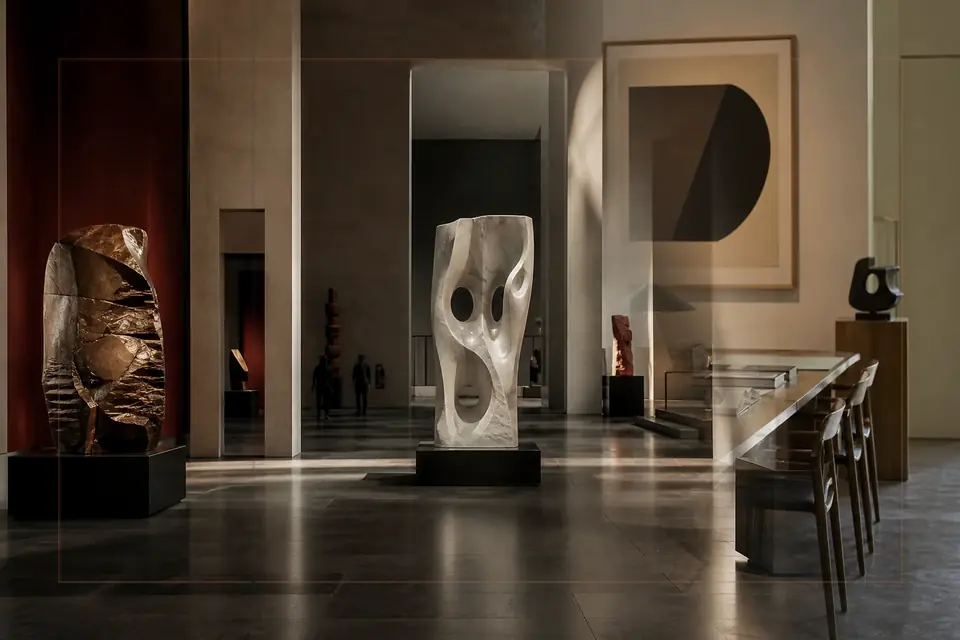 Composition éditoriale consacrée aux arts visuels pour le guide de National Museum of Decorative Arts