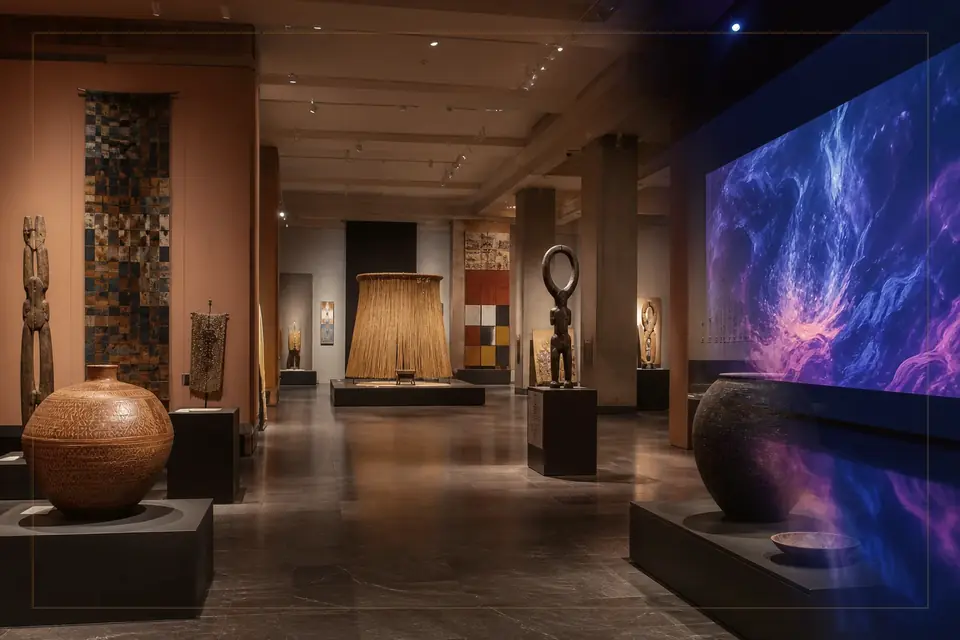 Editorial visual-arts composition for the National Taiwan Museum of Fine Arts guide