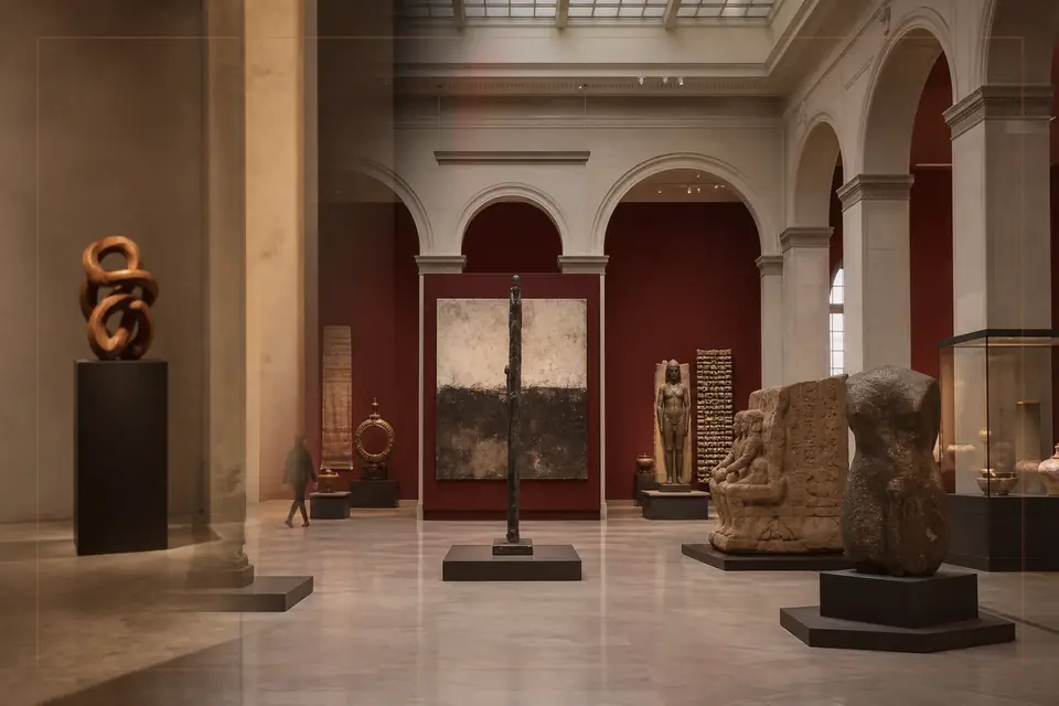 Composition éditoriale consacrée aux arts visuels pour le guide de Palazzo Davanzati