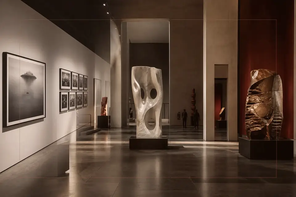 Composition éditoriale consacrée aux arts visuels pour le guide de Pinacoteca Nazionale di Bologna