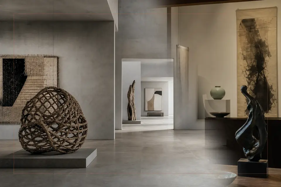 Redaktionelle Bildkomposition zur visuellen Kunst für den Guide zu Poltava Art Museum
