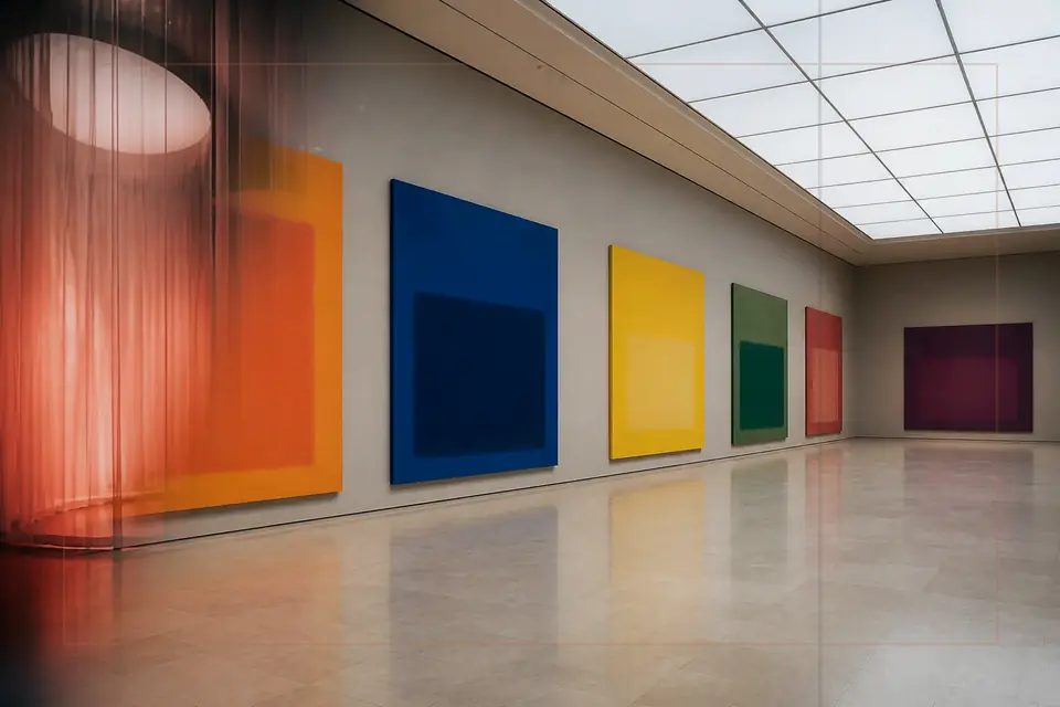 Composition éditoriale consacrée aux arts visuels pour le guide de Staatliche Kunsthalle Karlsruhe