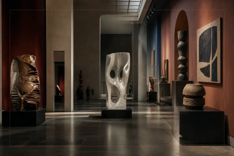 Composizione editoriale sulle arti visive per la guida di Staatsgalerie Stuttgart