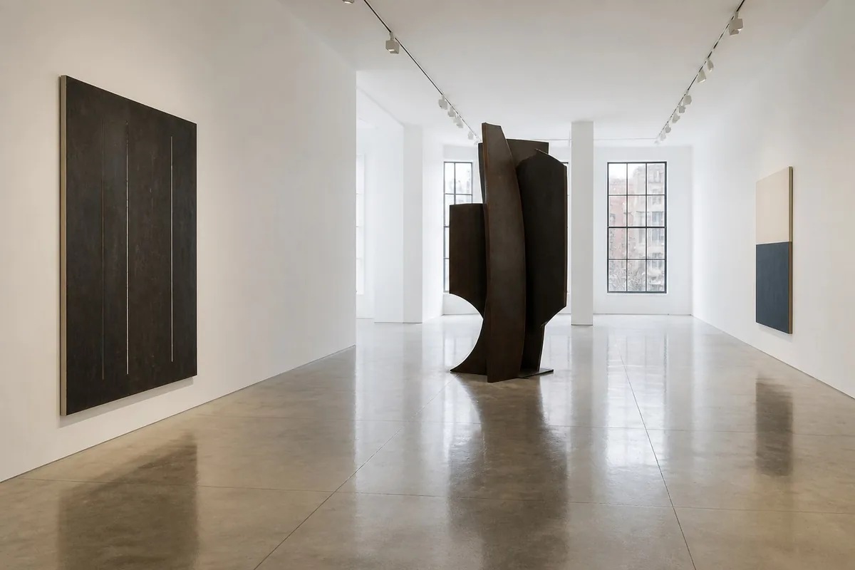 Composition éditoriale consacrée aux arts visuels pour le guide de Gagosian New York