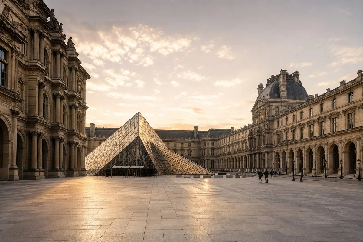 Composition éditoriale consacrée aux arts visuels pour le guide de Musée du Louvre
